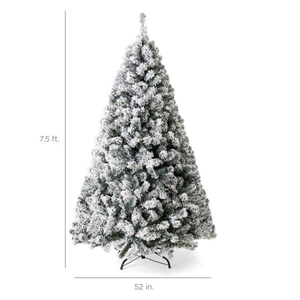 7.5 ft. Pre-Lit Incandescent Flocked Artificial Christmas Tree with 550 Warm White Lights
