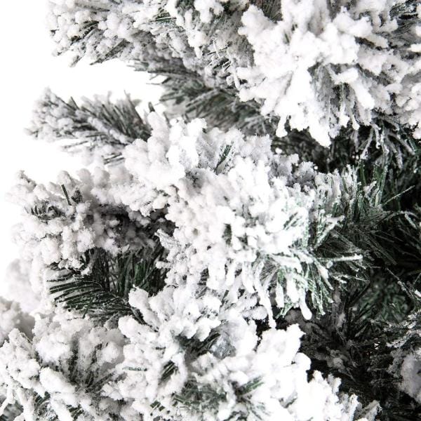 7.5 ft. Unlit Snow Flocked Christmas Artificial Pine Tree Holiday Decor
