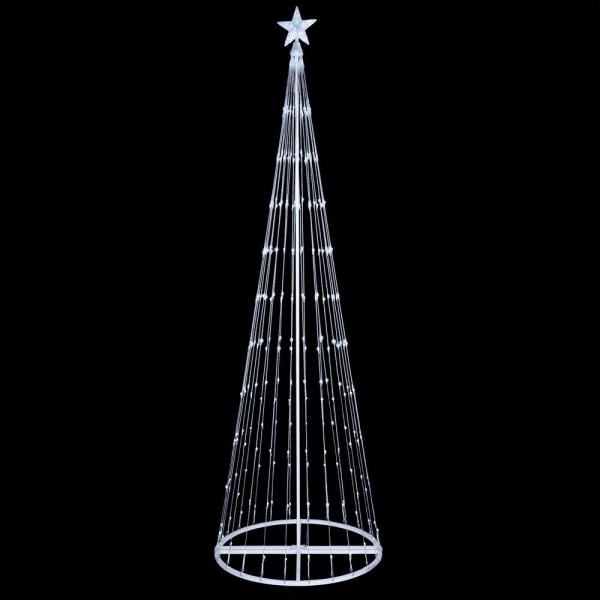 108 in. Christmas Cool White LED Animated Lightshow Cone Tree with 274 Lights and Star Topper