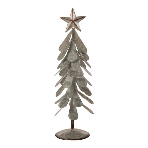 18 in. H Galvanized Metal Christmas Table Tree Decor