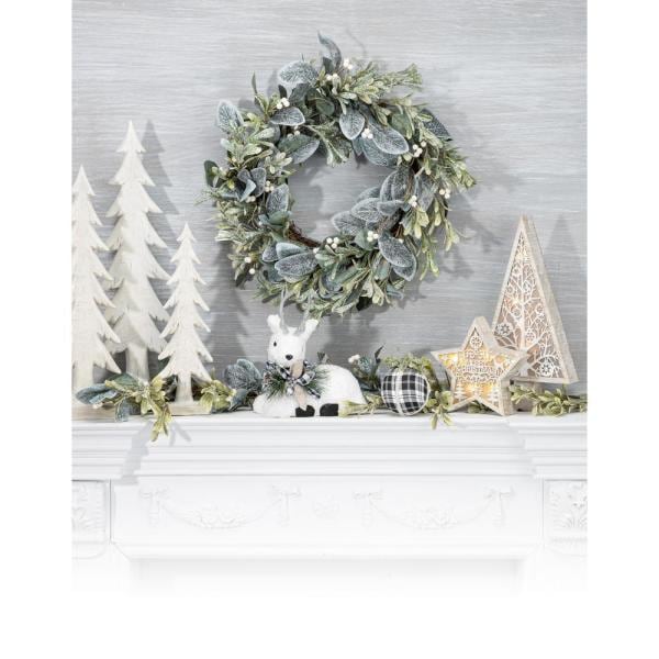 16 in. H B/O Lighted Metal and Laser Cut Wood Tree