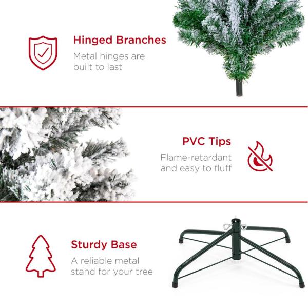 7.5 ft. Pre-Lit Incandescent Flocked Artificial Christmas Tree with 550 Warm White Lights