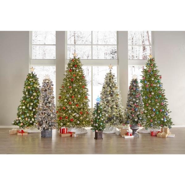 6.5 ft Sparkling Amelia Pine Potted Pre-Lit Artificial Christmas Tree with 200 White Mini Lights
