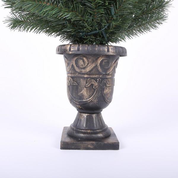 4 ft. Pre-Lit Porch Christmas Trees with LED Lights (Set of 2)
