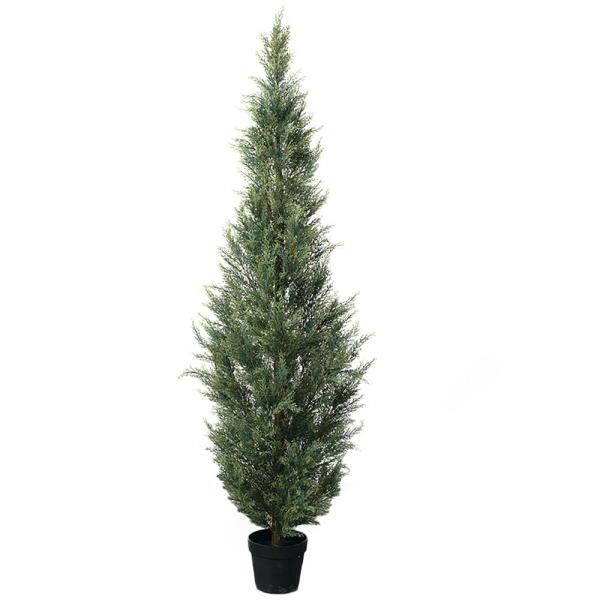 Green Plastic 6' Cedar Artificial Tree