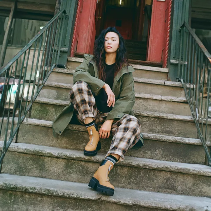 Everleigh Front-zip Boot for Women in Yellow