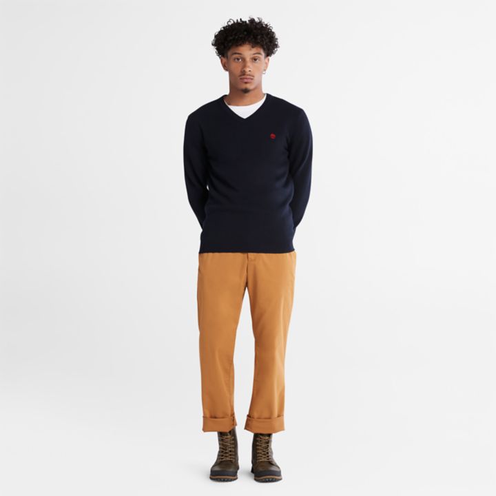 Cohas Brook V-Neck  Jumper for Men in Navy