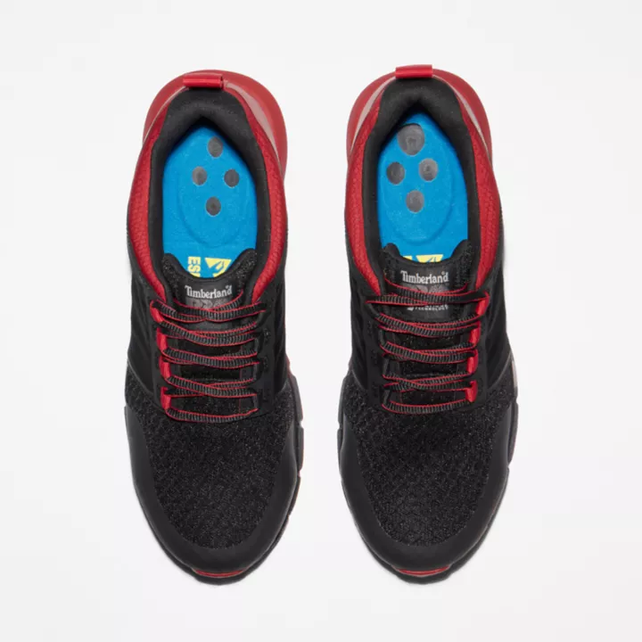 Radius Alloy-Toe Work Shoe for Men in Black and Red