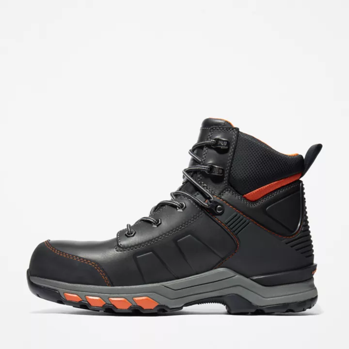 Timberland PRO Hypercharge 6 Inch Composite Safety Toe Work Boot for Men in Black/Orange
