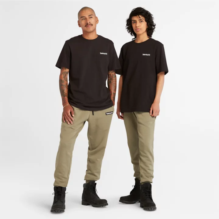 All Gender Heavyweight Woven Badge T-Shirt in Black