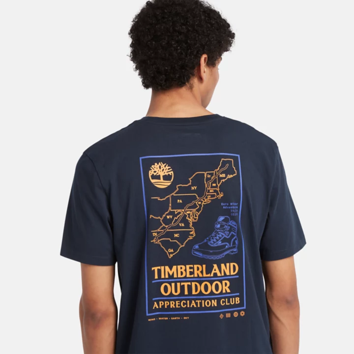 Outdoor Graphic T-Shirt for Men in Navy