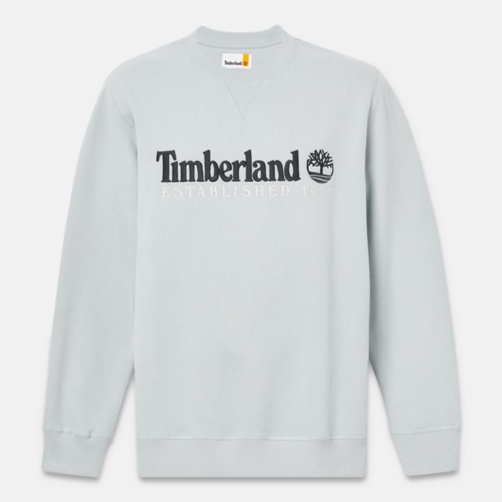 Est. 1973 Logo Crew Sweatshirt for Men in Grey