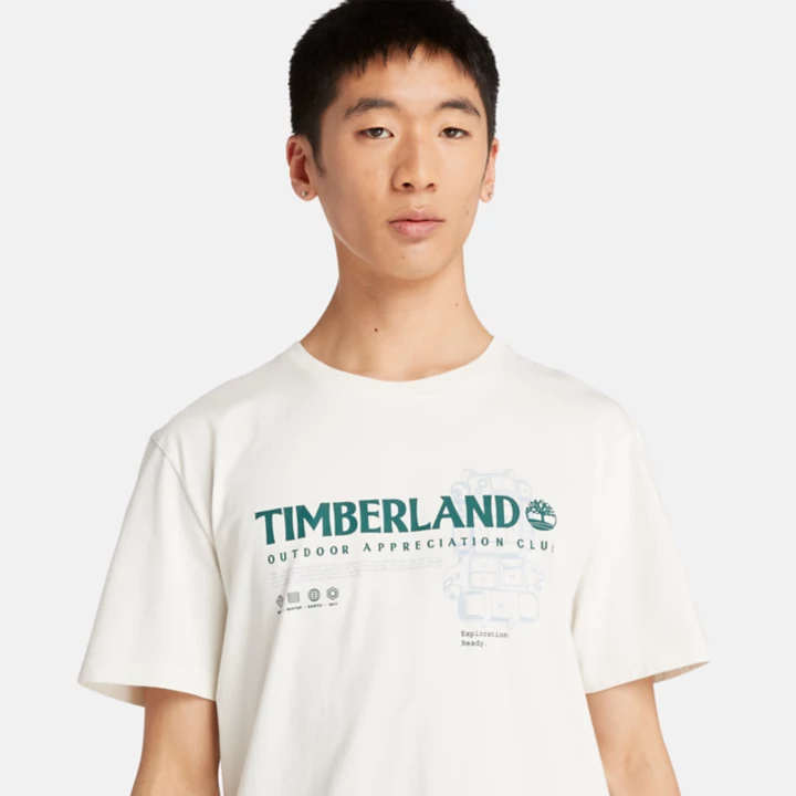 Outdoor Graphic T-Shirt for Men in White