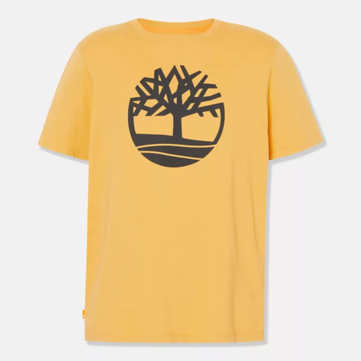 Kennebec River Tree Logo T-Shirt for Men in Yellow