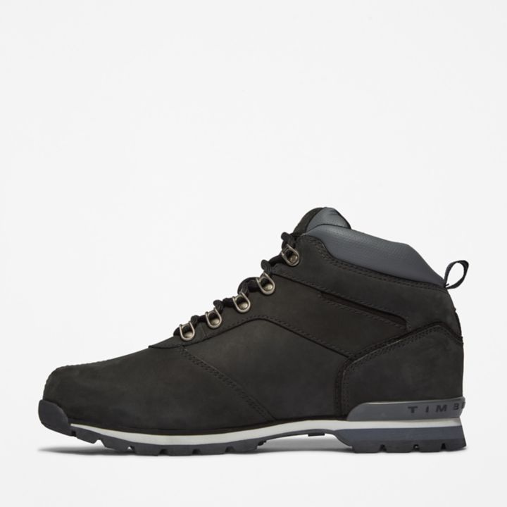 Splitrock Nubuck Mid Hiker for Men in Black/Silver