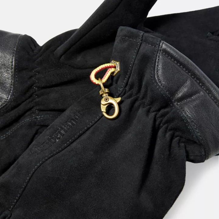 Winter Hill Leather Gloves with Touchscreen Tips for Men in Black