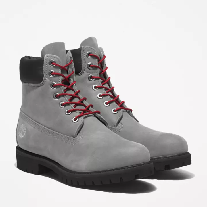 Bottine 6-inch Timberland Premium pour homme en gris/rouge