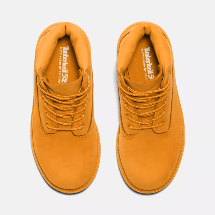 Timberland 50th Edition Premium 6-Inch Waterproof Boot for Youth in Orange