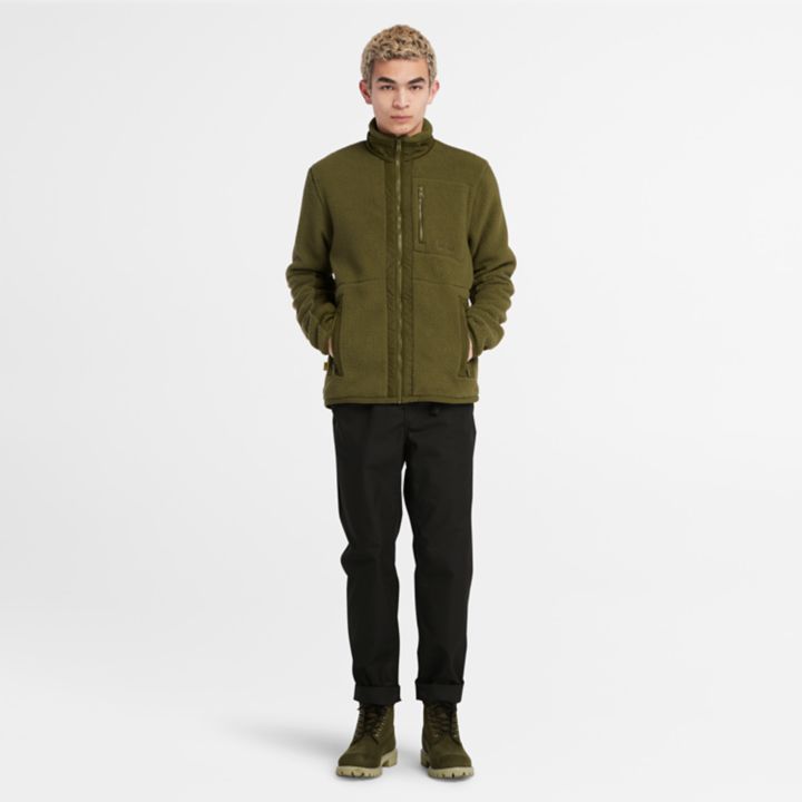 High-Pile Fleece for Men in Green