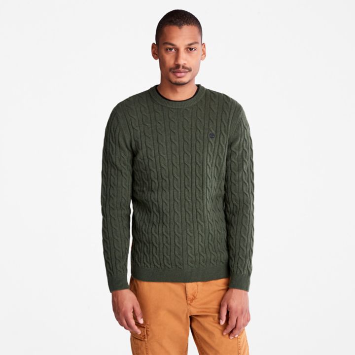 Phillips Brook Cable-knit Crew Jumper for Men in Green