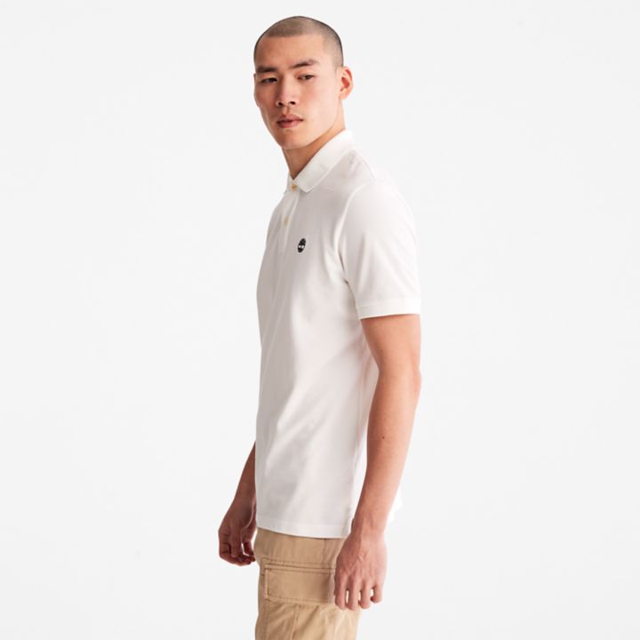 Millers River Pique Polo Shirt for Men in White