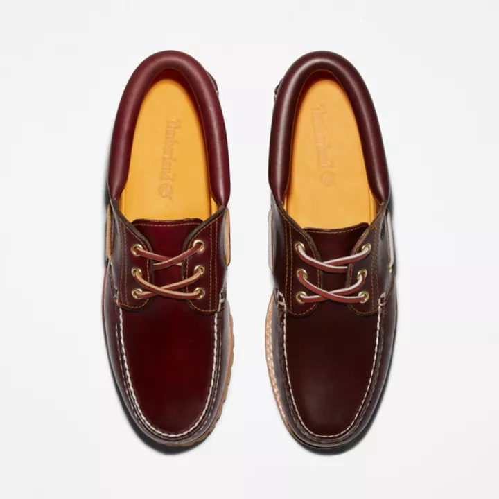 Timberland Authentic 3-Eye Boat Shoe for Men in Burgundy