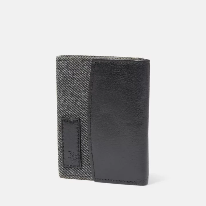 Canvas and Leather Billfold Wallet for Women in Black