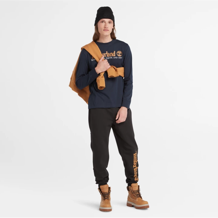 Logo Tracksuit Bottoms for Men in Black