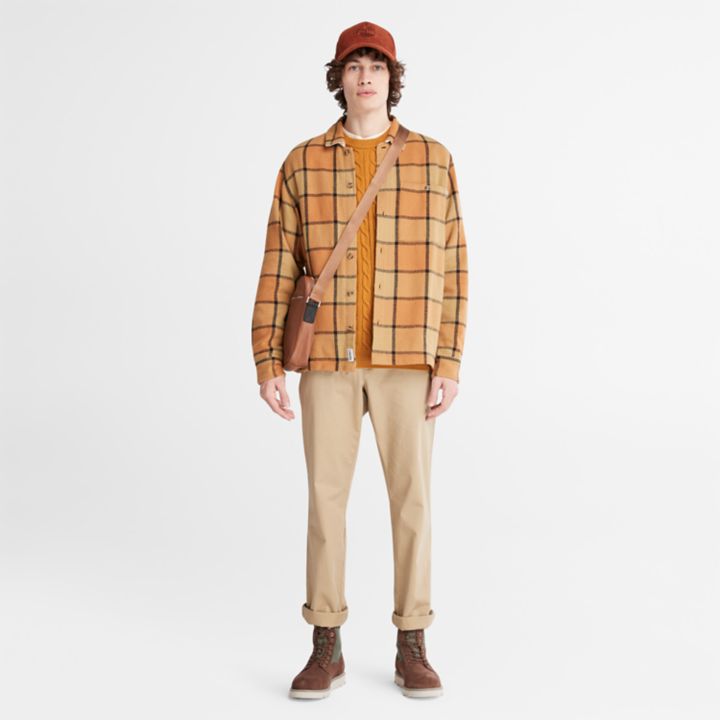 Phillips Brook Cable-knit Crew Jumper for Men in Dark Yellow