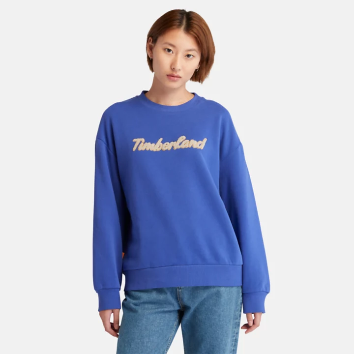 Logo Crewneck Sweatshirt for Women in Blue