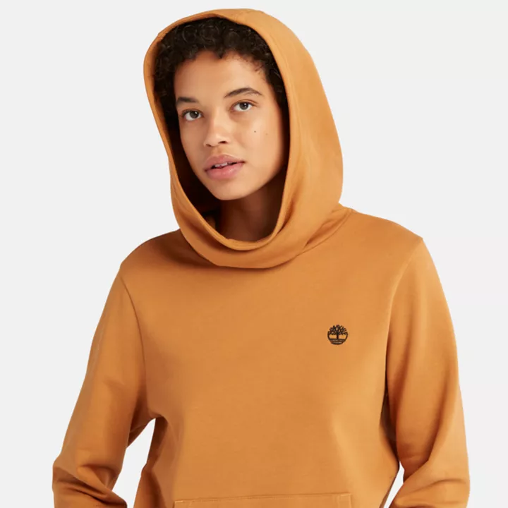 Embroidered Tree Hoodie for Women in Dark Yellow