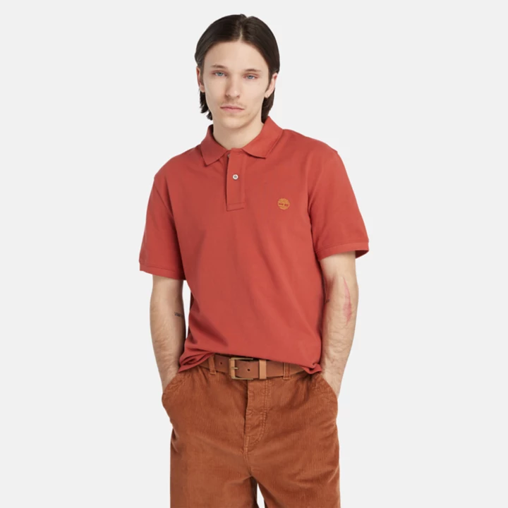 Millers River Pique Polo Shirt for Men in Red