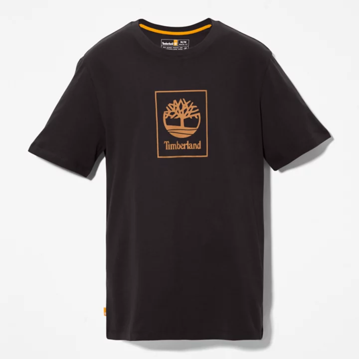 Stack Logo T-Shirt for Men in Black