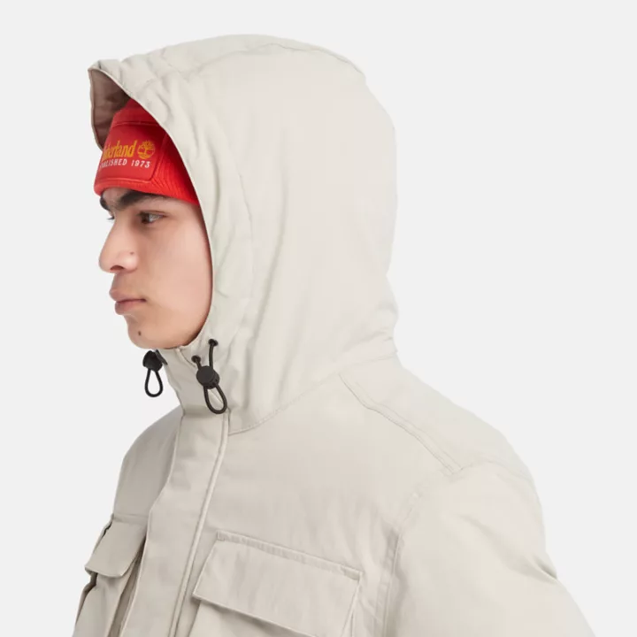 Insulated Utility Jacket for Men in Beige