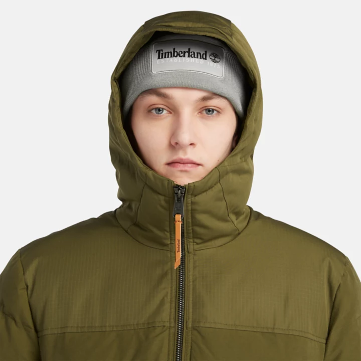 Mountain Welch Hooded Water Repellent Puffer Jacket for Men in Green