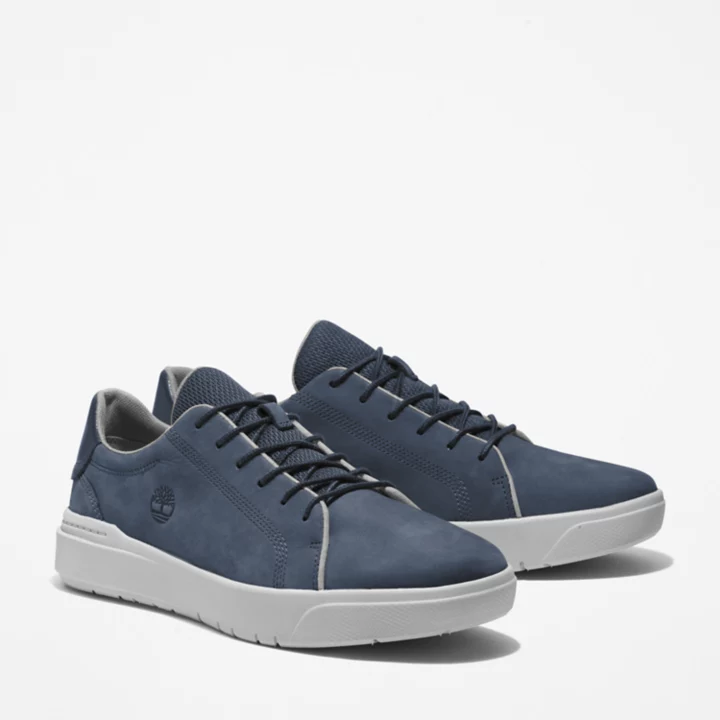 Seneca Bay Leather Trainer for Men in Navy