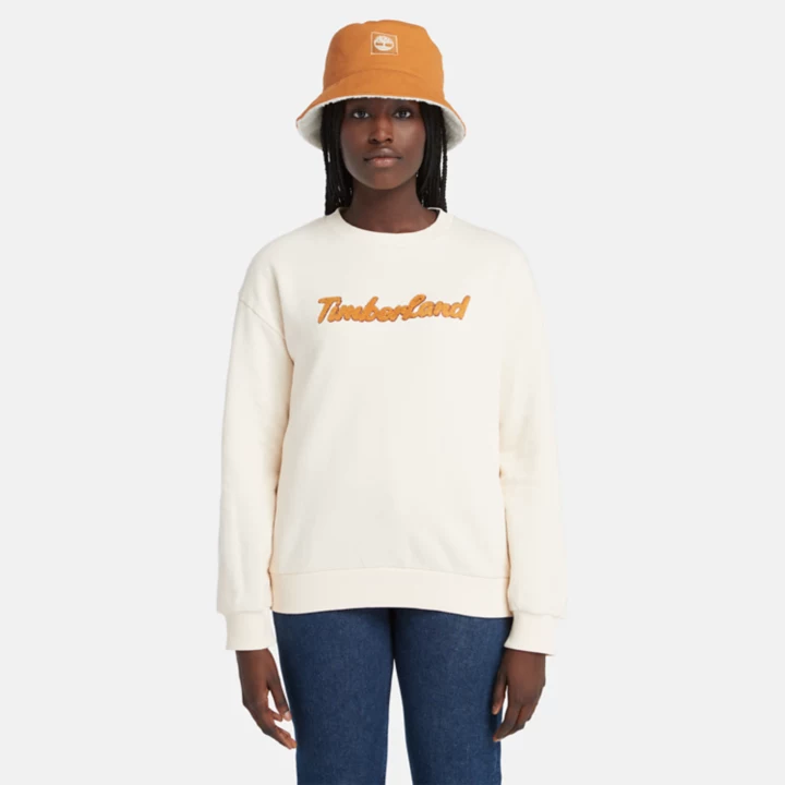 Logo Crewneck Sweatshirt for Women in White
