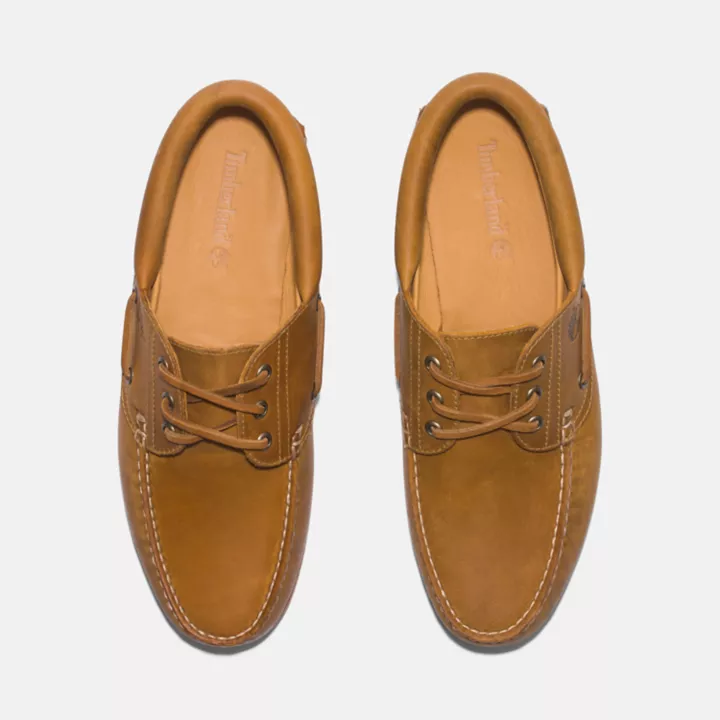 3-Eye Lug Handsewn Boat Shoe for Men in Yellow
