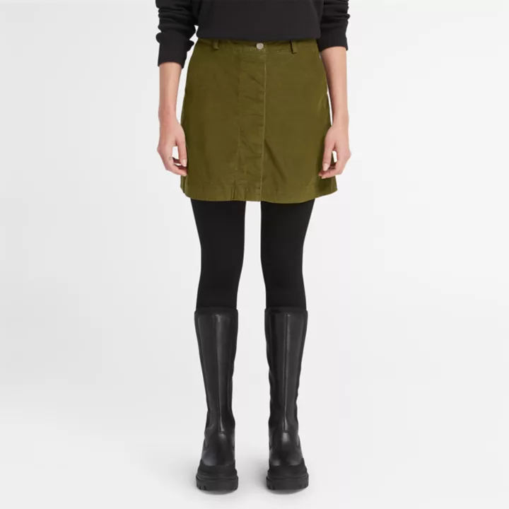 Needle Corduroy Skirt for Women in Green