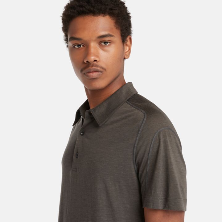 Timberland x Icebreaker Merino Linen Polo for Men in Dark Grey