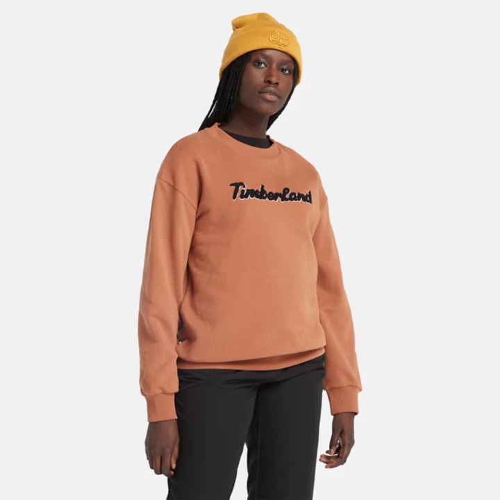 Logo Crewneck Sweatshirt for Women in Terracotta