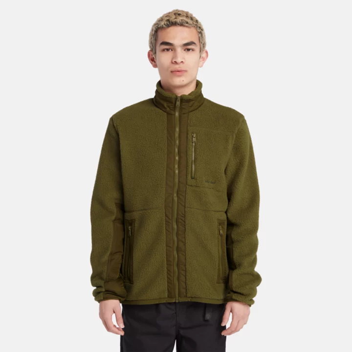 High-Pile Fleece for Men in Green