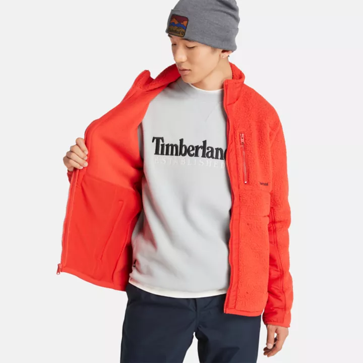 High-Pile Fleece for Men in Red