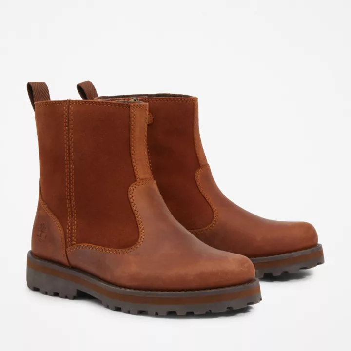 Courma Kid Lined Boot for Junior in Brown