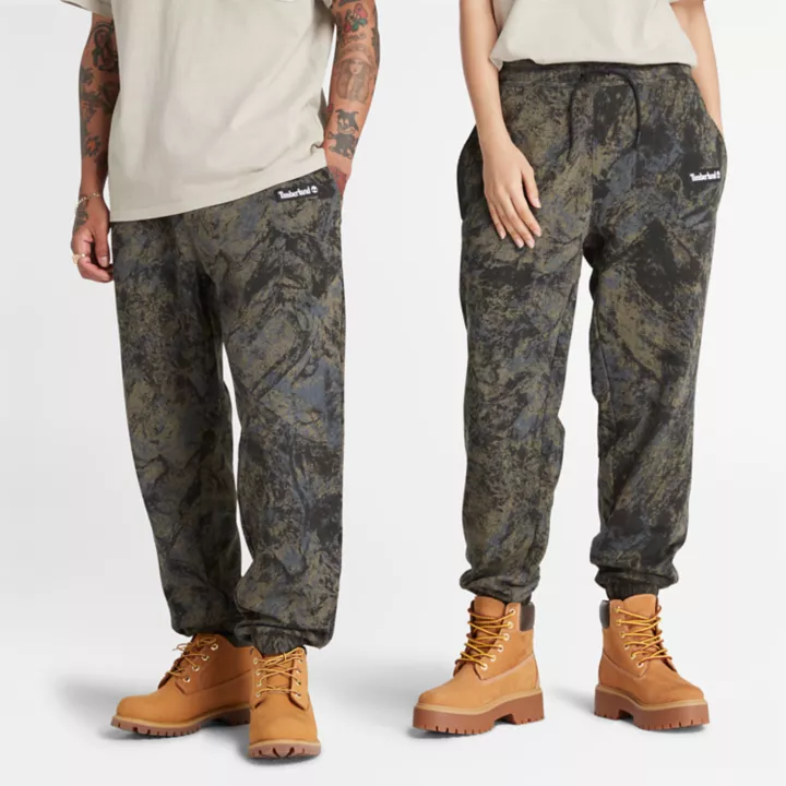 All Gender All-Over Printed Mountains Sweatpants in Camo