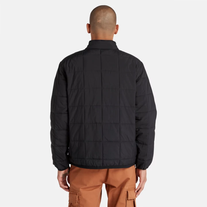 Water Repellent Quilted Insulated Jacket for Men in Black