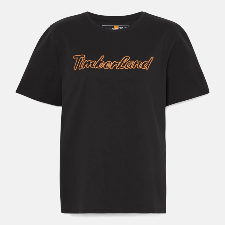 Texture Logo T-Shirt for Women in Black