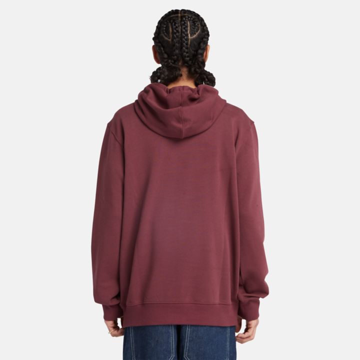 Timberland Tree Logo Hoodie for Men in Burgundy
