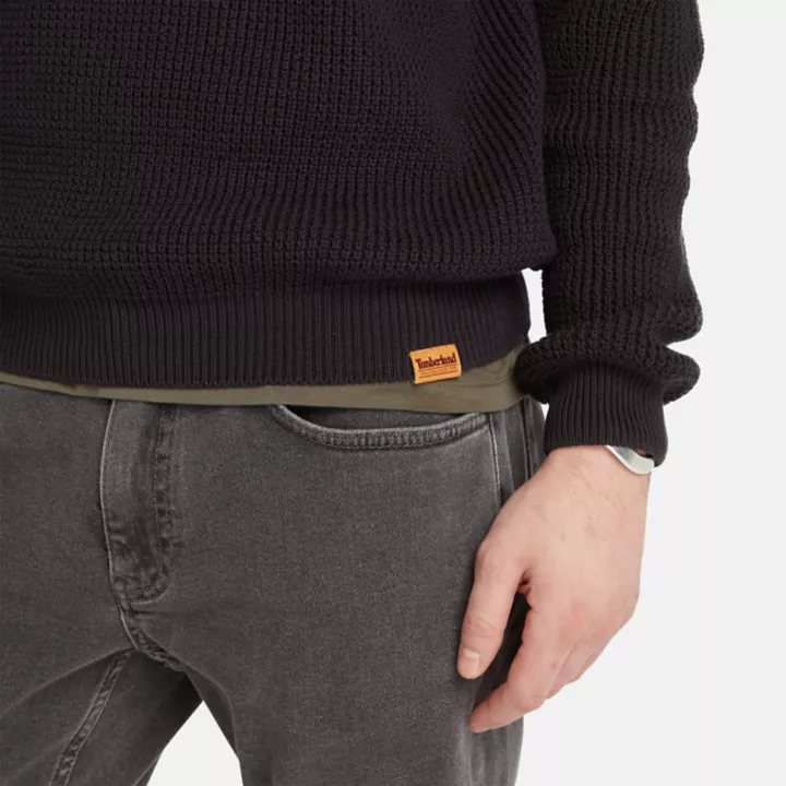 Tuck Crewneck Jumper for Men in Black