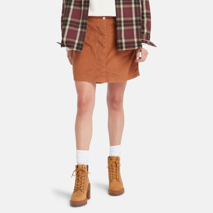 Needle Corduroy Skirt for Women in Brown
